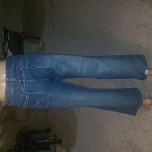 Michael Kors 10 Fade out embellished pockets cropped wide leg